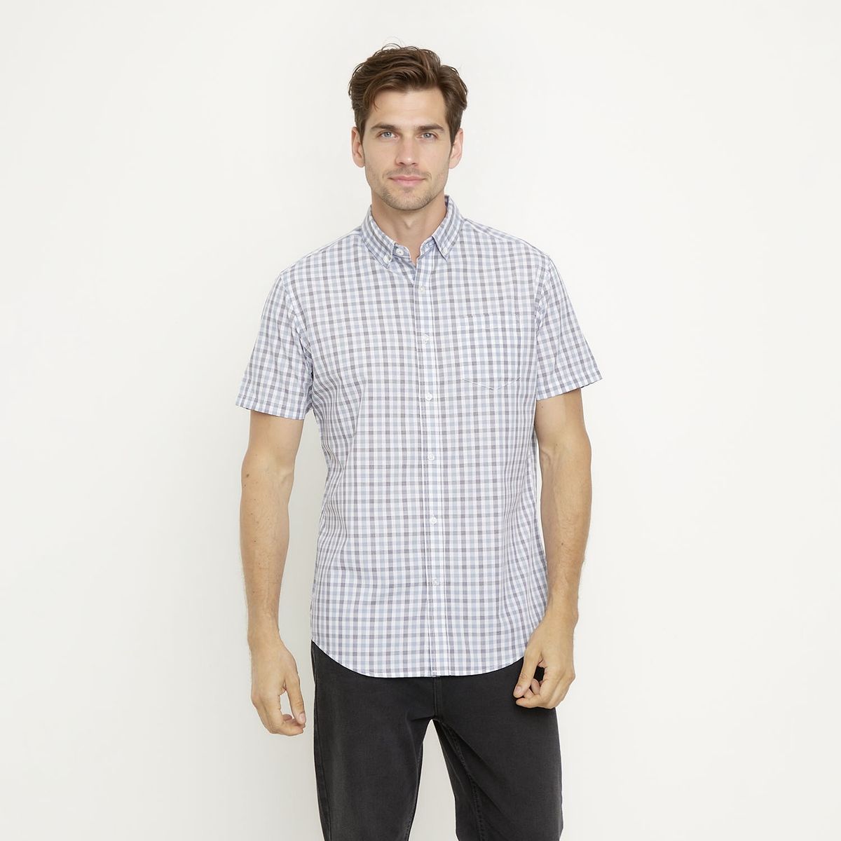 NEWPORT - Camisa Casual Manga Corta Algodón Hombre Newport