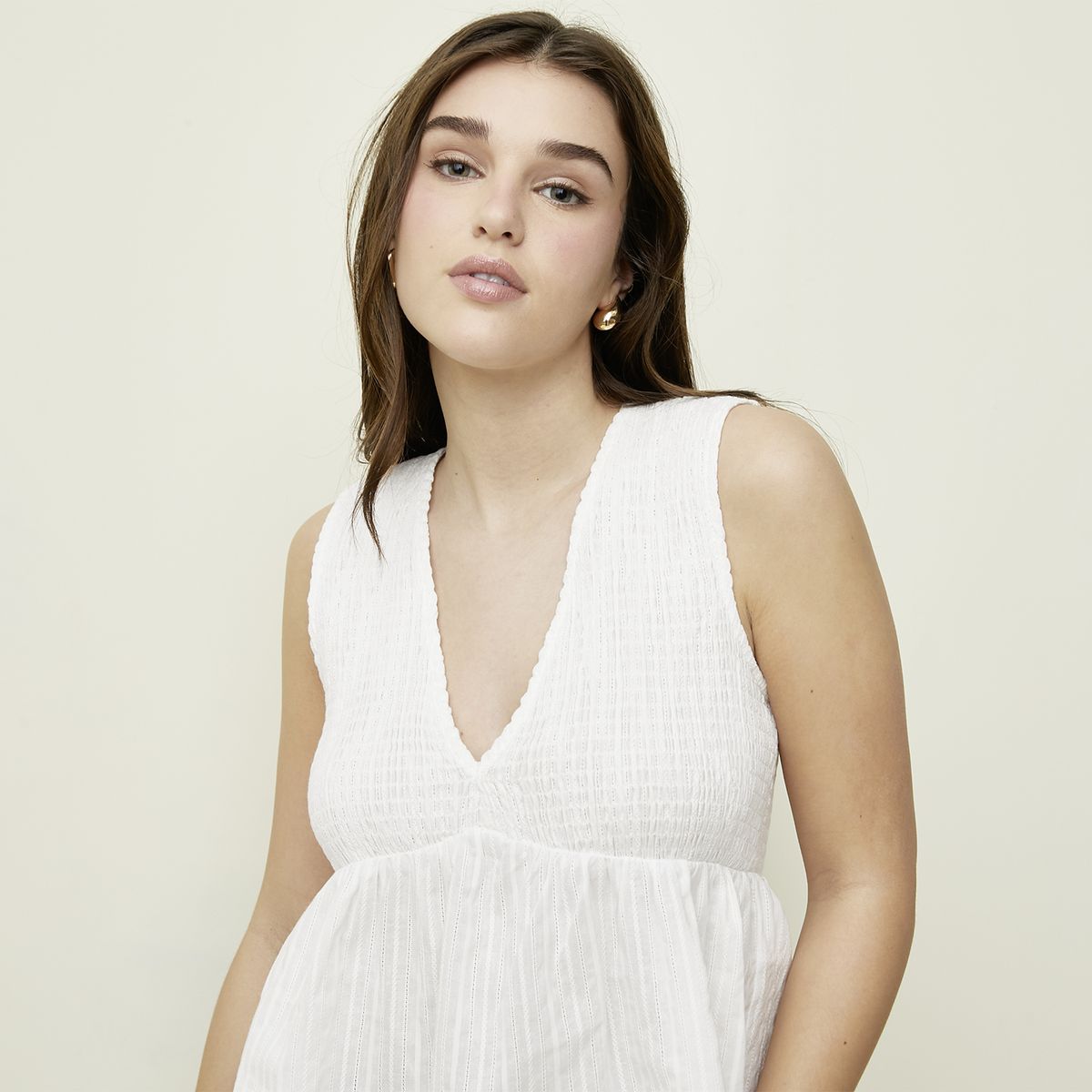 SYBILLA - Polera Sin Manga Algodón Mujer Sybilla