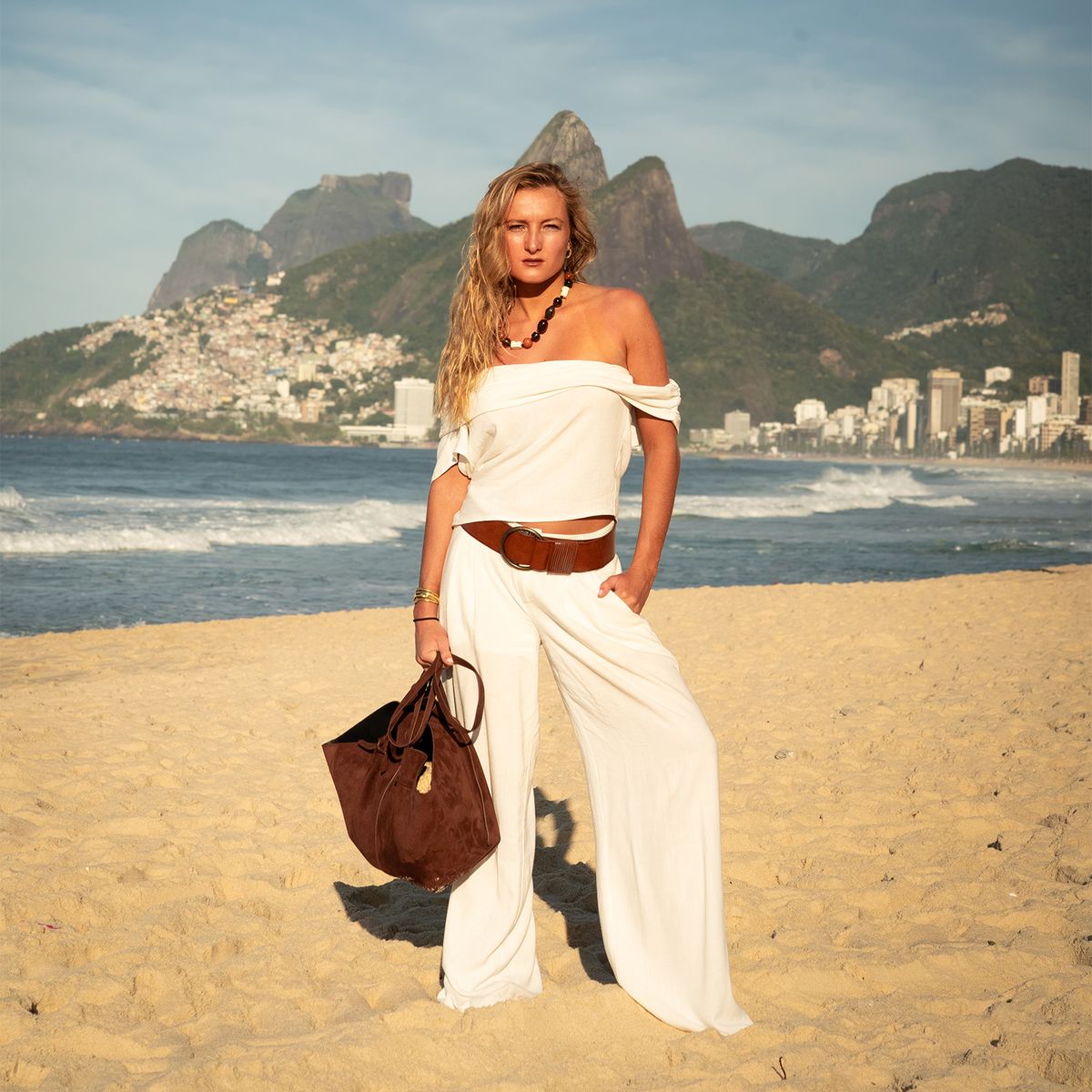 SYBILLA - Pantalón Recto Tiro Medio Lino Viscosa Mujer X Sofia Mekis Sybilla