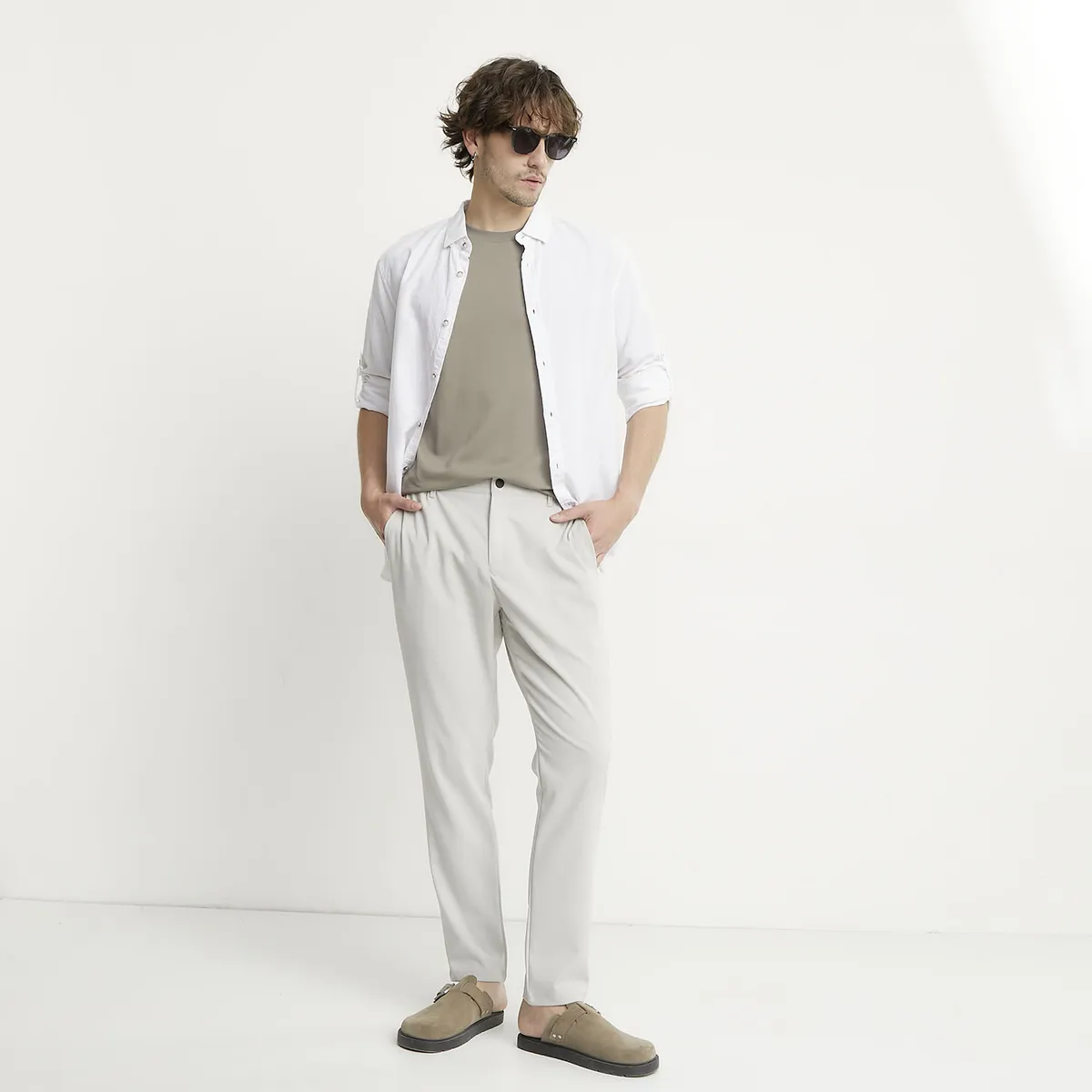 BASEMENT - Pantalón Chino Hombre Basement Slim Fit Negro