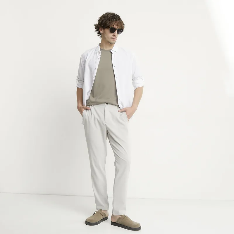 BASEMENT - Pantalón Chino Hombre Basement Slim Fit Negro