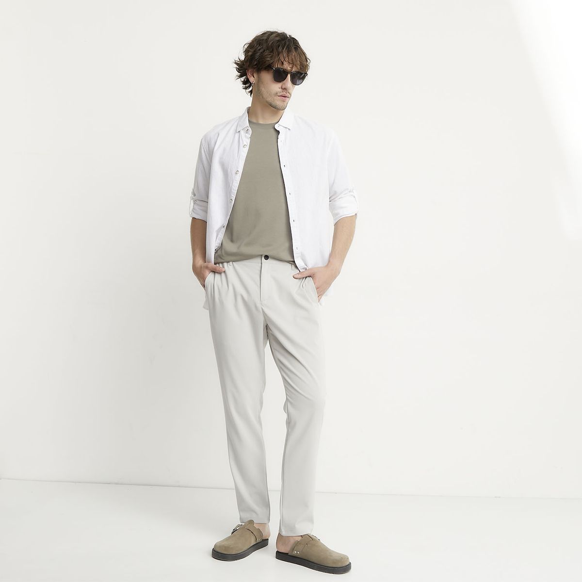 BASEMENT - Pantalón Chino Hombre Basement Slim Fit Negro