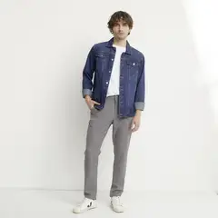 BASEMENT - Pantalón Chino Hombre Slim Fit Negro