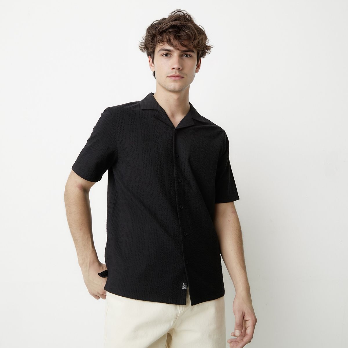 BEARCLIFF - Camisa Casual Manga Corta Algodón Hombre Bearcliff