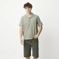 BEARCLIFF - Camisa Casual Manga Corta Algodón Hombre