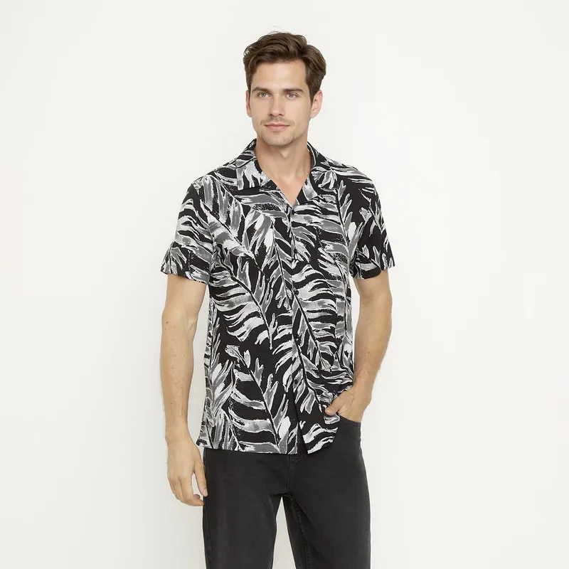 NEWPORT - Camisa Casual Manga Corta Algodón Hombre Newport