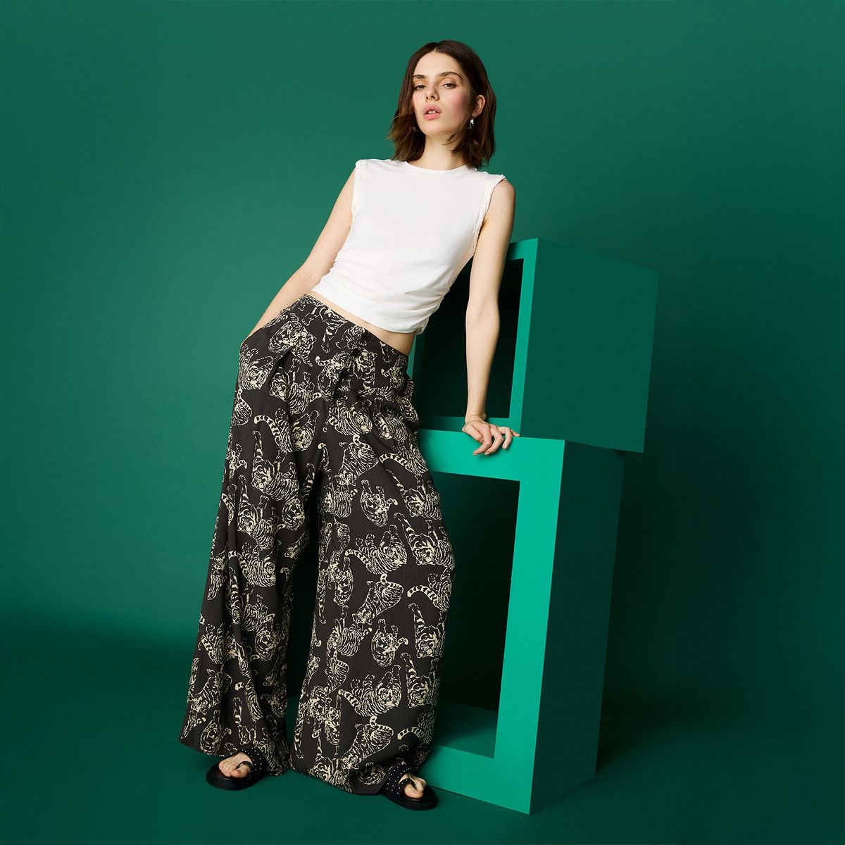 AMERICANINO - Pantalón Palazzo Mujer Americanino