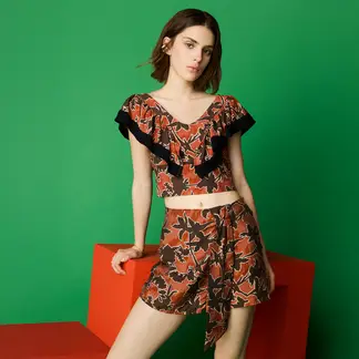 AMERICANINO - Blusa Manga Corta Mujer