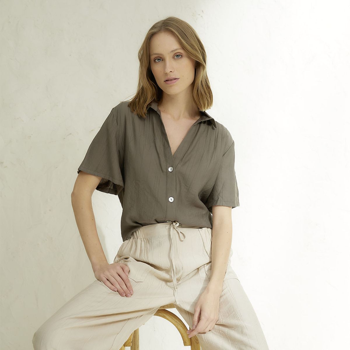 BASEMENT - Blusa Manga Corta Mujer Basement