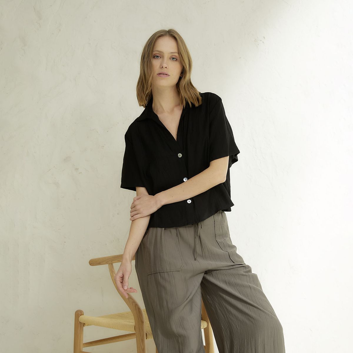 BASEMENT - Blusa Manga Corta Mujer Basement