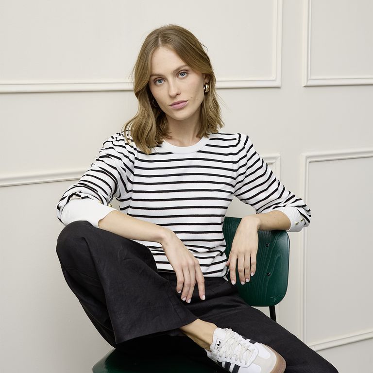 Sweater Rayas Manga Larga Mujer Viscosa