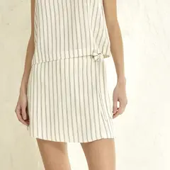 BASEMENT - Falda Short Midi Viscosa Mujer