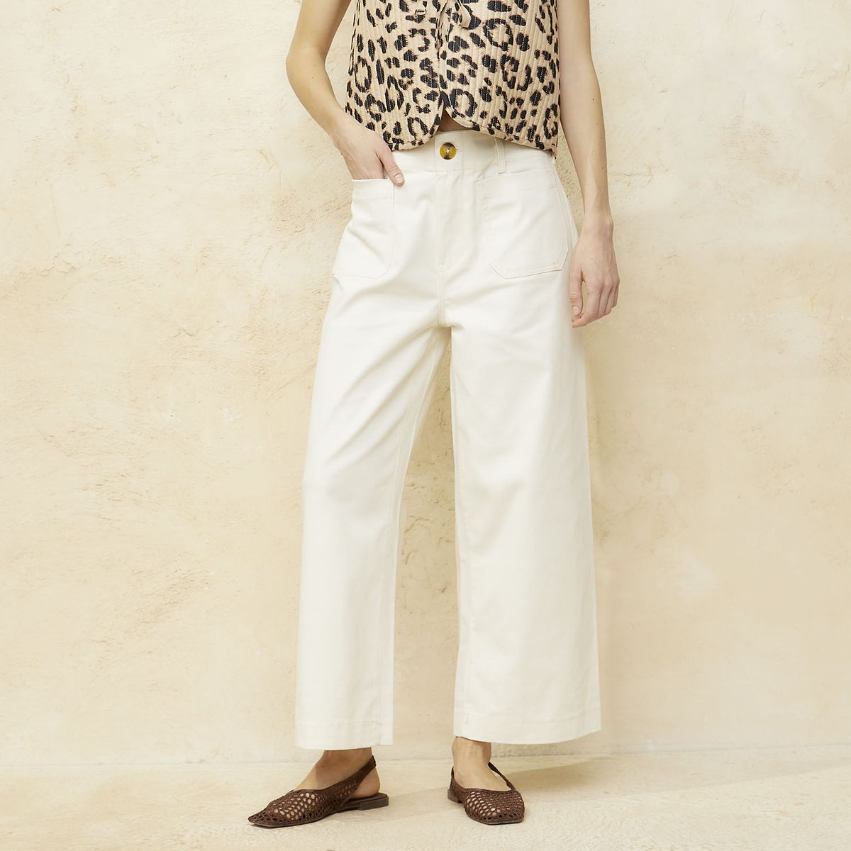 BASEMENT - Pantalón Cropped Tiro Alto Mujer Basement