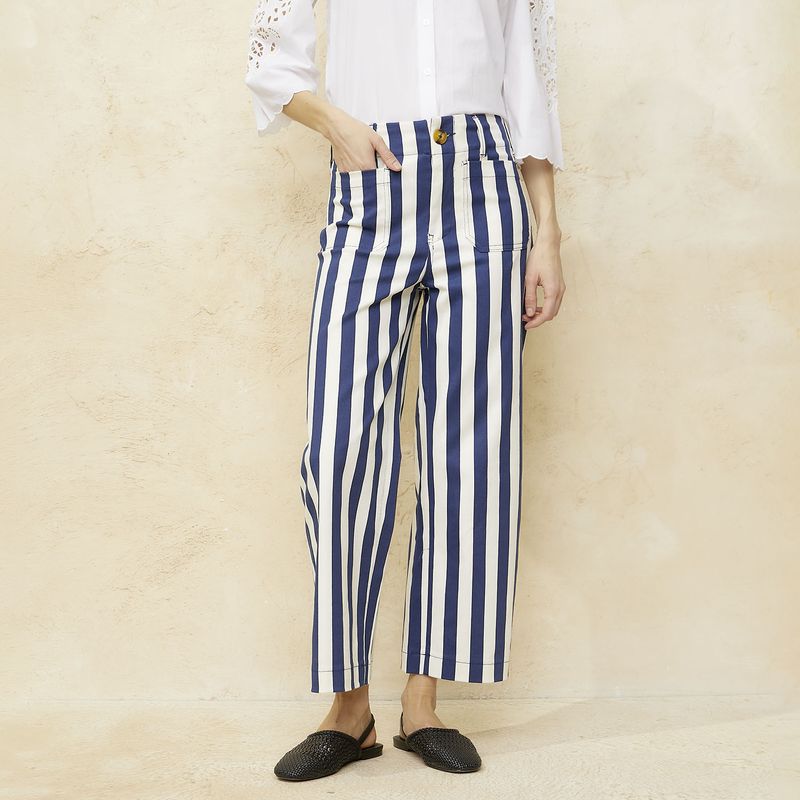 BASEMENT - Pantalón Cropped Tiro Alto Mujer Basement
