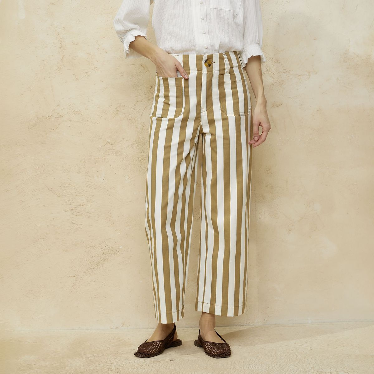 BASEMENT - Pantalón Cropped Tiro Alto Mujer Basement