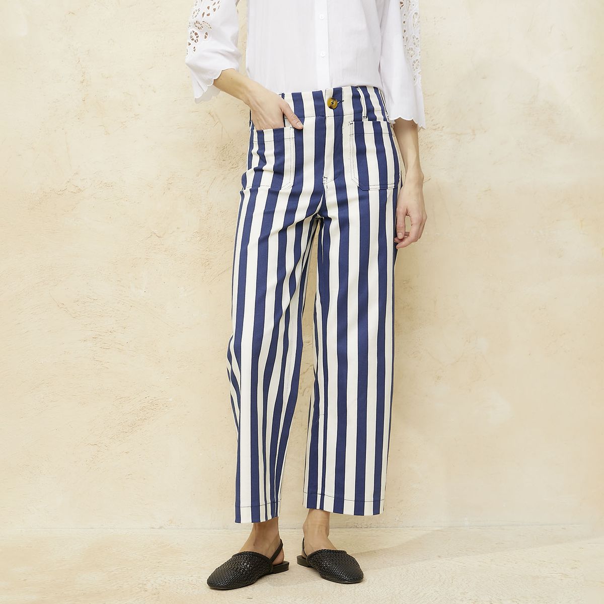 BASEMENT - Pantalón Cropped Tiro Alto Mujer Basement