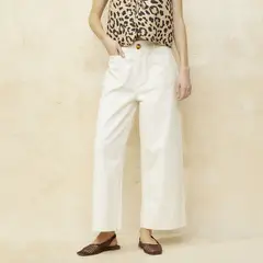 BASEMENT - Pantalón Cropped Tiro Alto Mujer