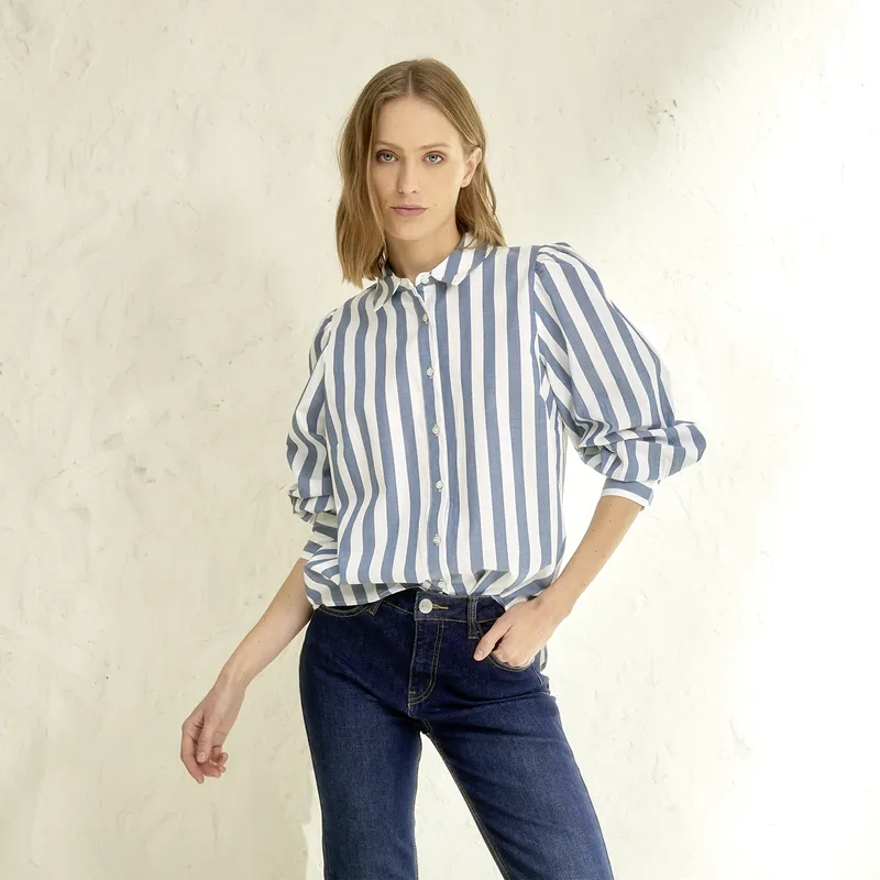 BASEMENT - Blusa Manga Larga Algodón Mujer Basement