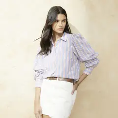 BASEMENT - Blusa Manga Larga Algodón Mujer