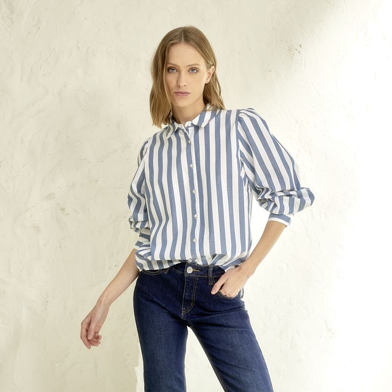 BASEMENT - Blusa Manga Larga Algodón Mujer Basement