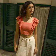 BASEMENT - Blusa Sin Manga Algodón Mujer