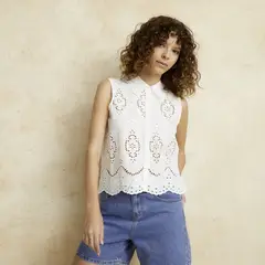 BASEMENT - Blusa Sin Manga Algodón Mujer