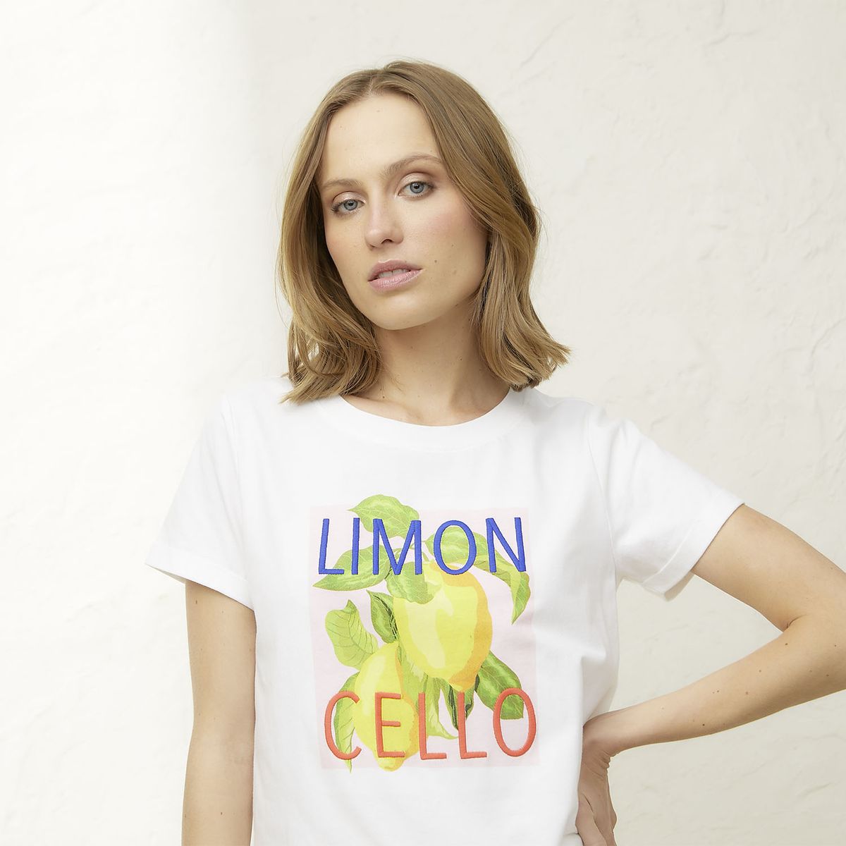 BASEMENT - Polera Manga Corta Algodón Mujer Basement