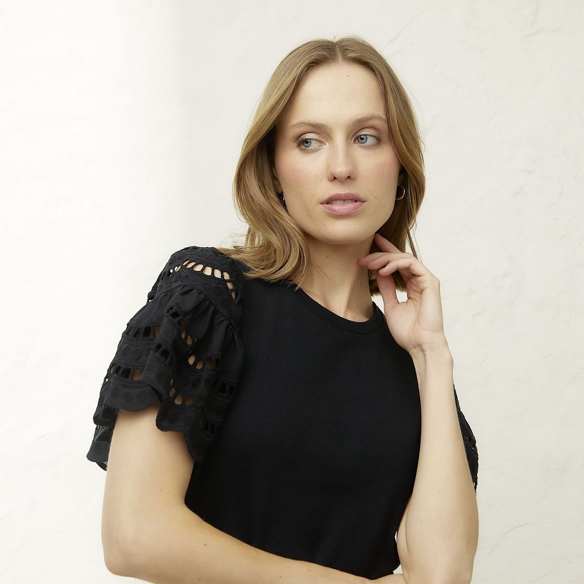 BASEMENT - Polera Manga Corta Algodón Mujer Basement