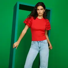 BASEMENT - Polera Manga Corta Algodón Mujer