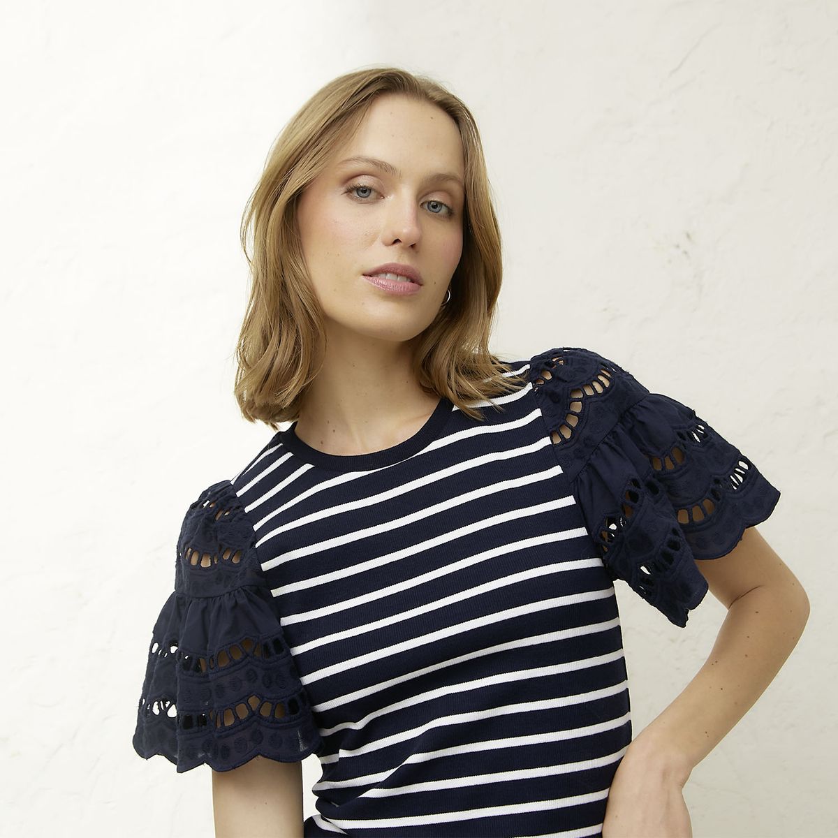 BASEMENT - Polera Manga Corta Algodón Mujer Basement