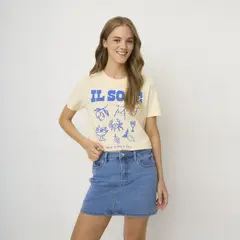 SYBILLA - Polera Manga Corta Algodón Mujer