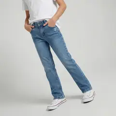 YAMP - Jeans Slim Fit con Bordado Niña Denim