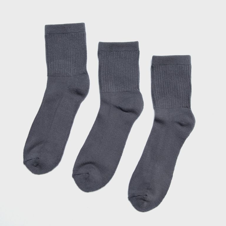 Pack de 3 Calcetines Escolares Bambú Gris