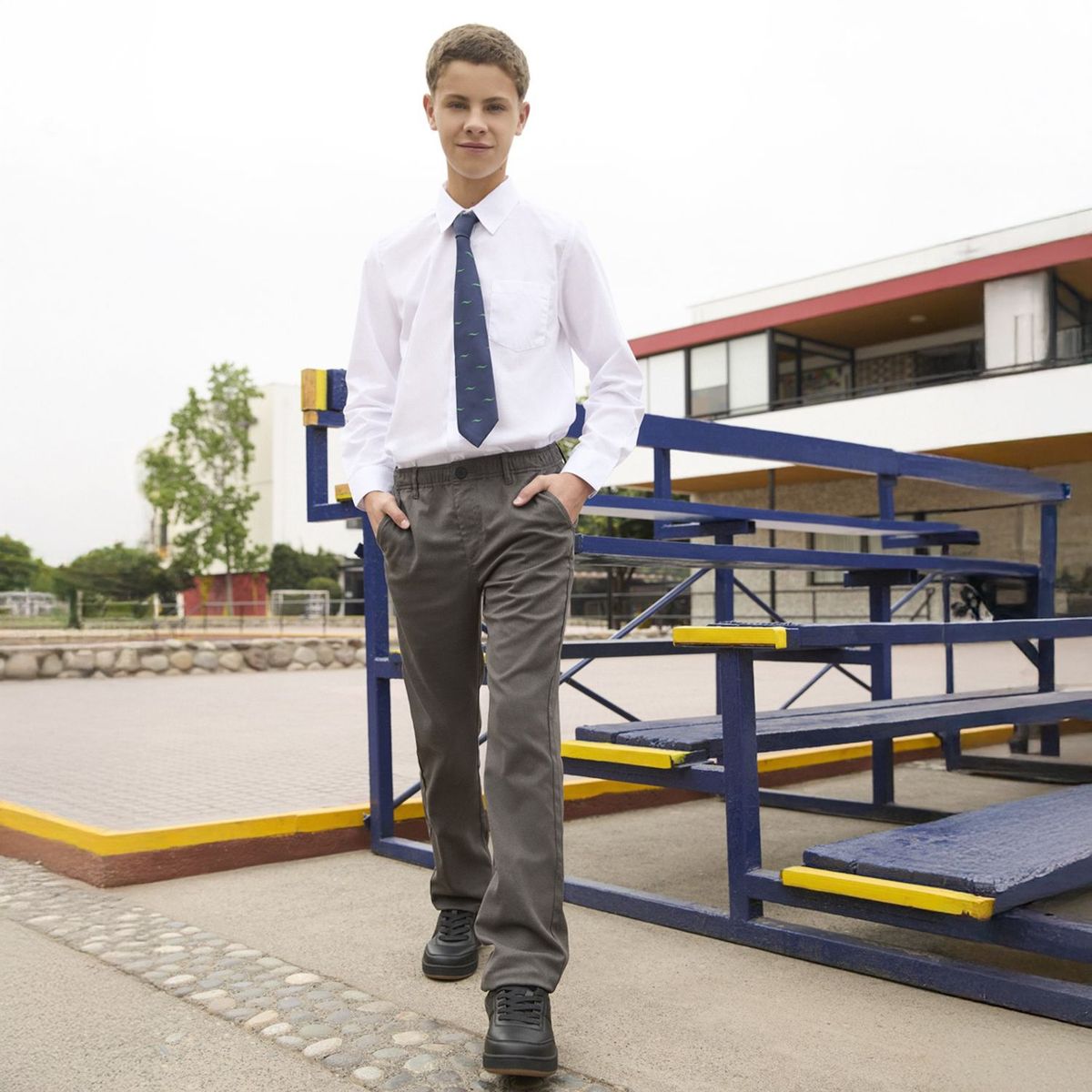 HOLLEY - Pack 2 Camisas Manga Larga Escolar Niño 