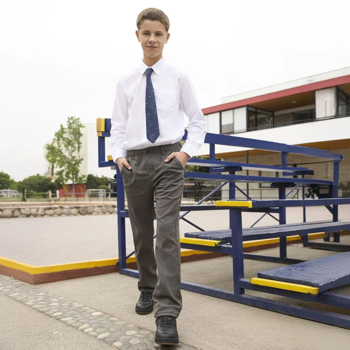 HOLLEY - Pack 2 Camisas Manga Larga Escolar Niño 