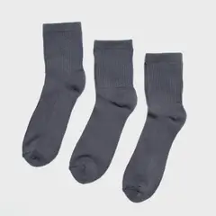 HOLLEY - Pack de 3 Calcetines Escolares Bambú Gris