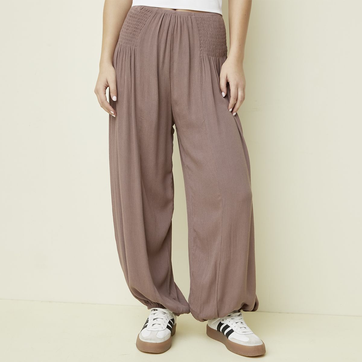 SYBILLA - Pantalón Balloon Tiro Medio Baggy Viscosa Mujer Sybilla