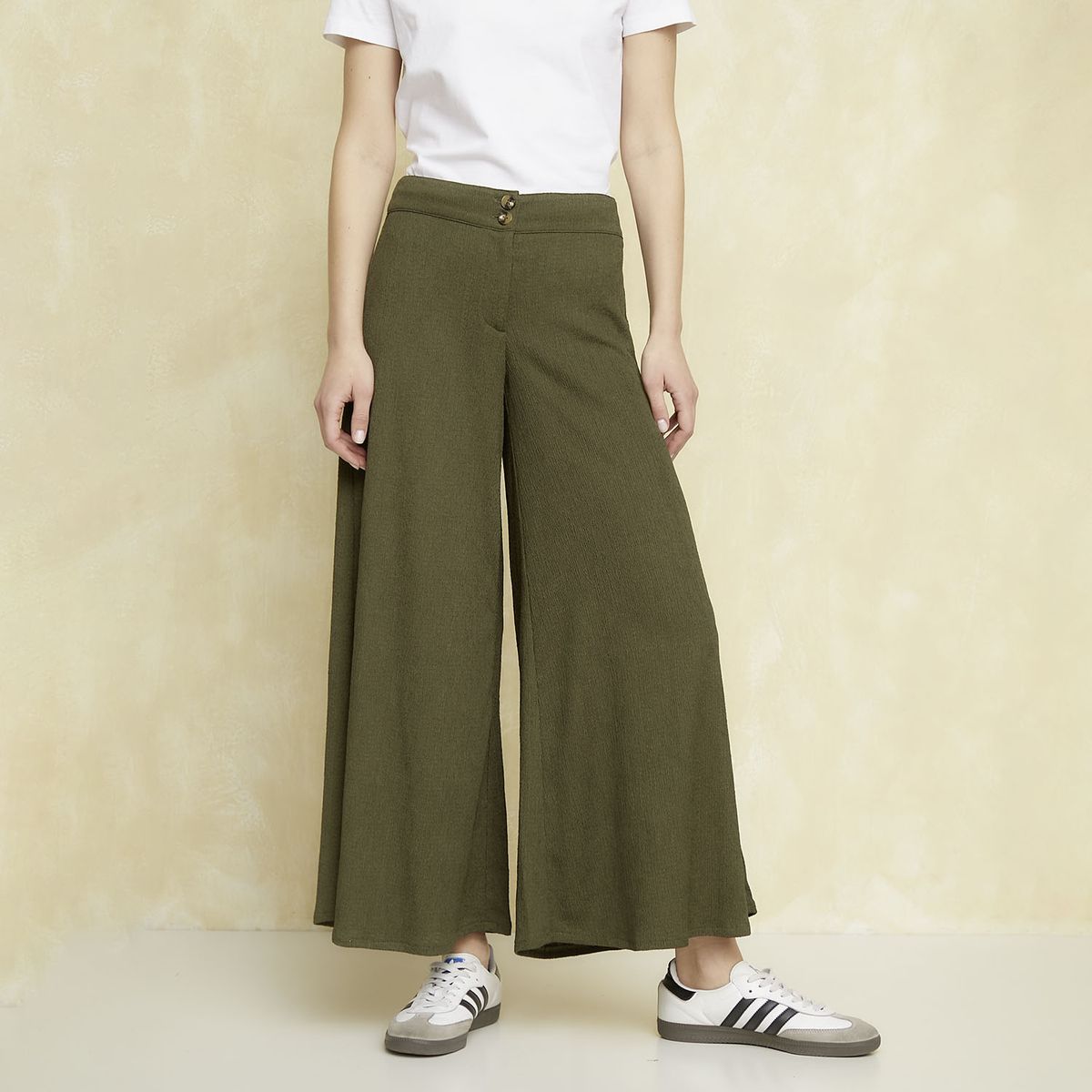 UNIVERSITY CLUB - Pantalón Palazzo Tiro Alto Mujer University Club