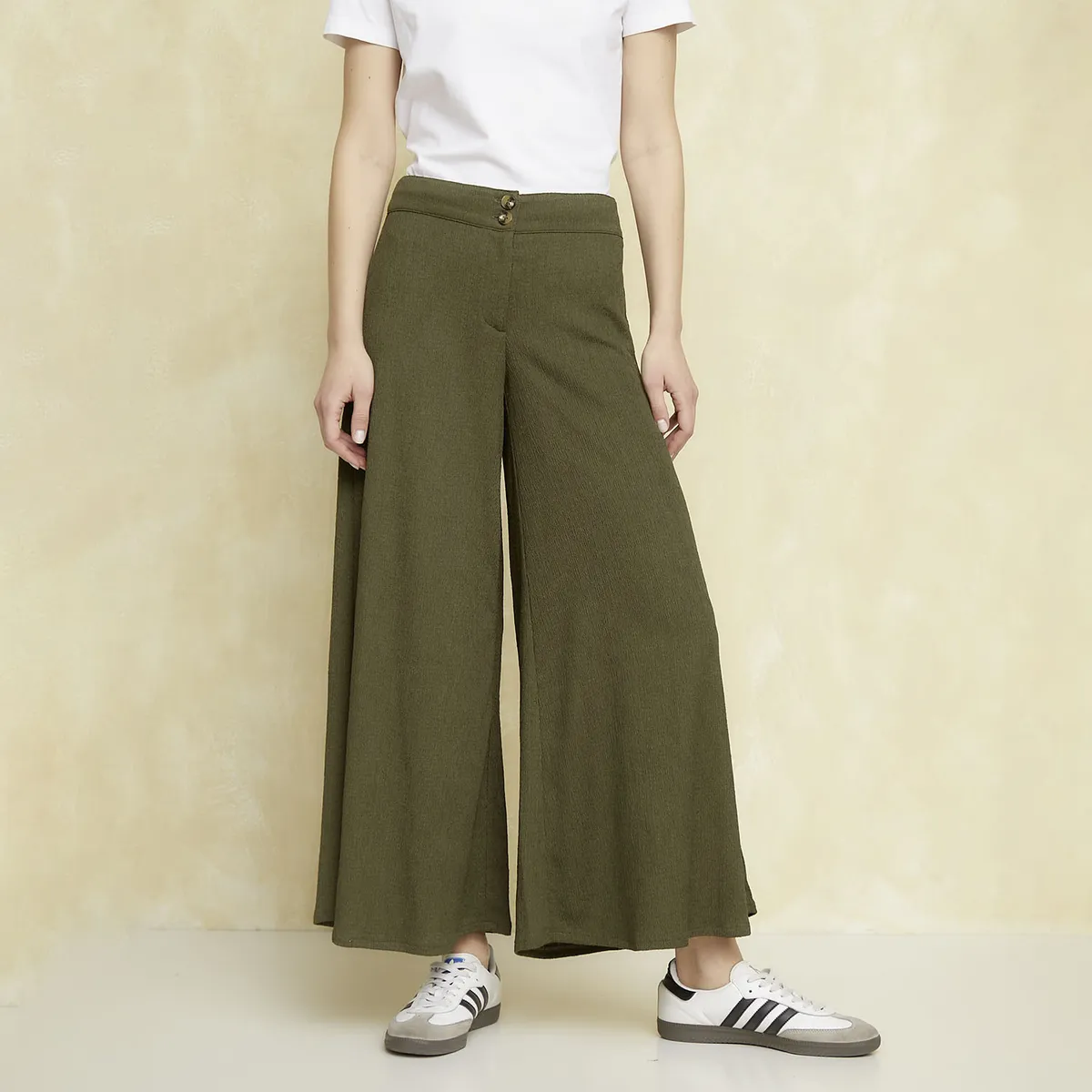 UNIVERSITY CLUB - Pantalón Palazzo Tiro Alto Mujer University Club