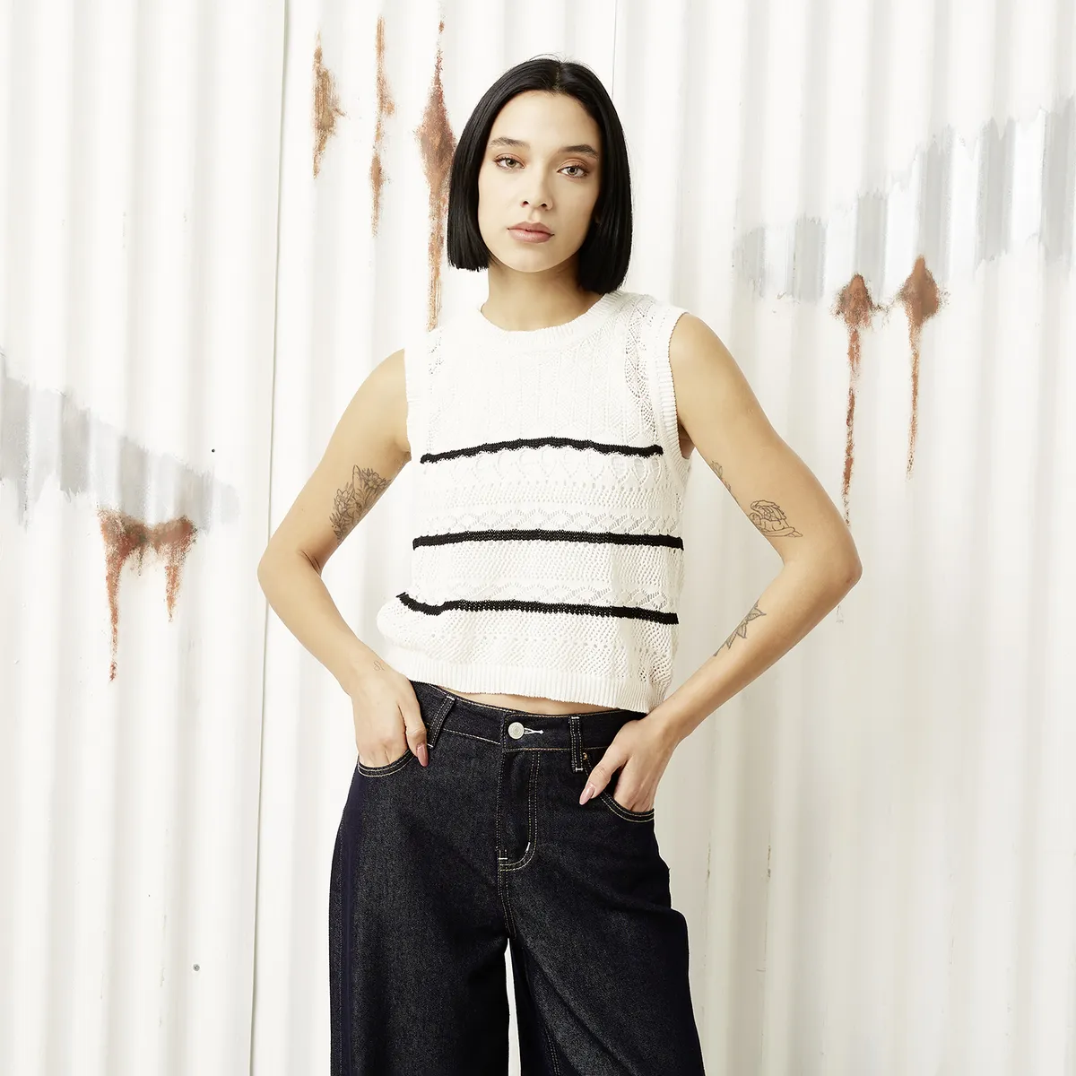 AMERICANINO - Polera Sin Mangas Algodón Mujer Americanino