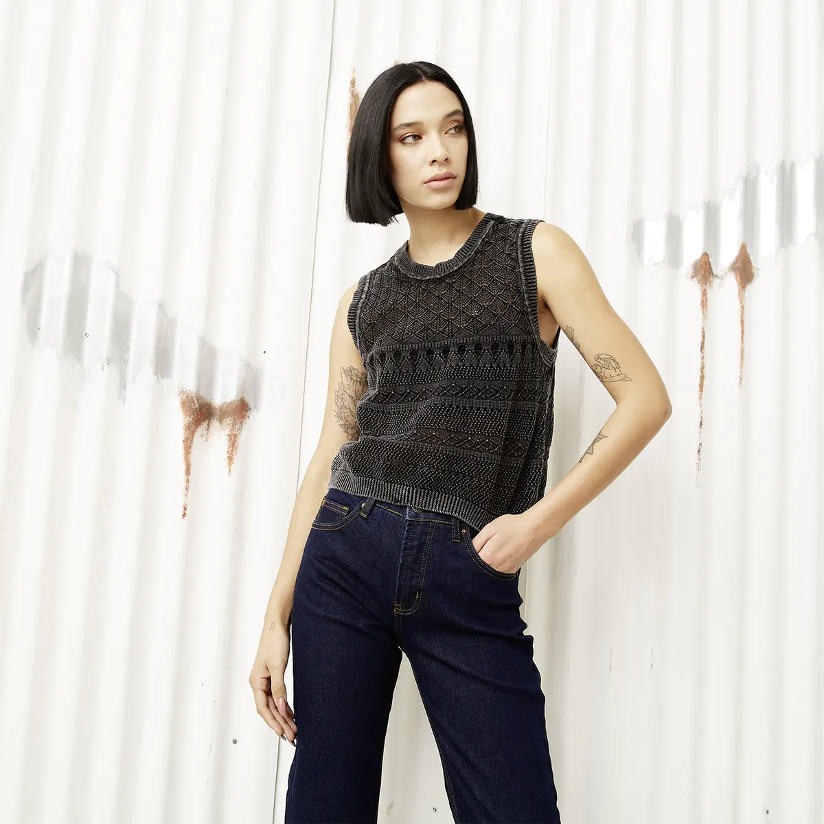 AMERICANINO - Polera Sin Mangas Algodón Mujer Americanino