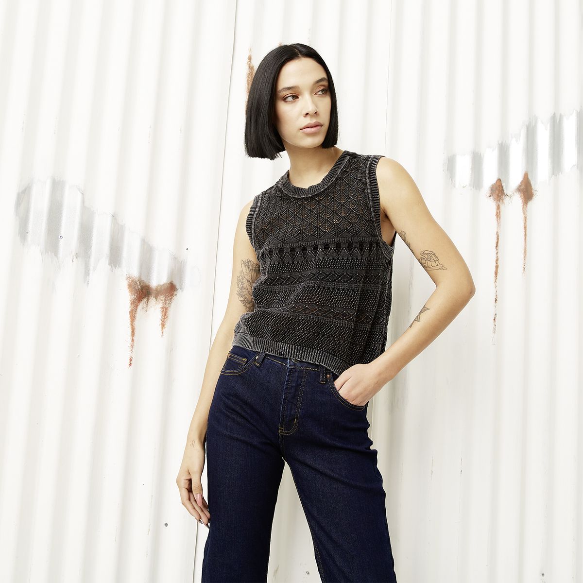 AMERICANINO - Polera Sin Mangas Algodón Mujer Americanino