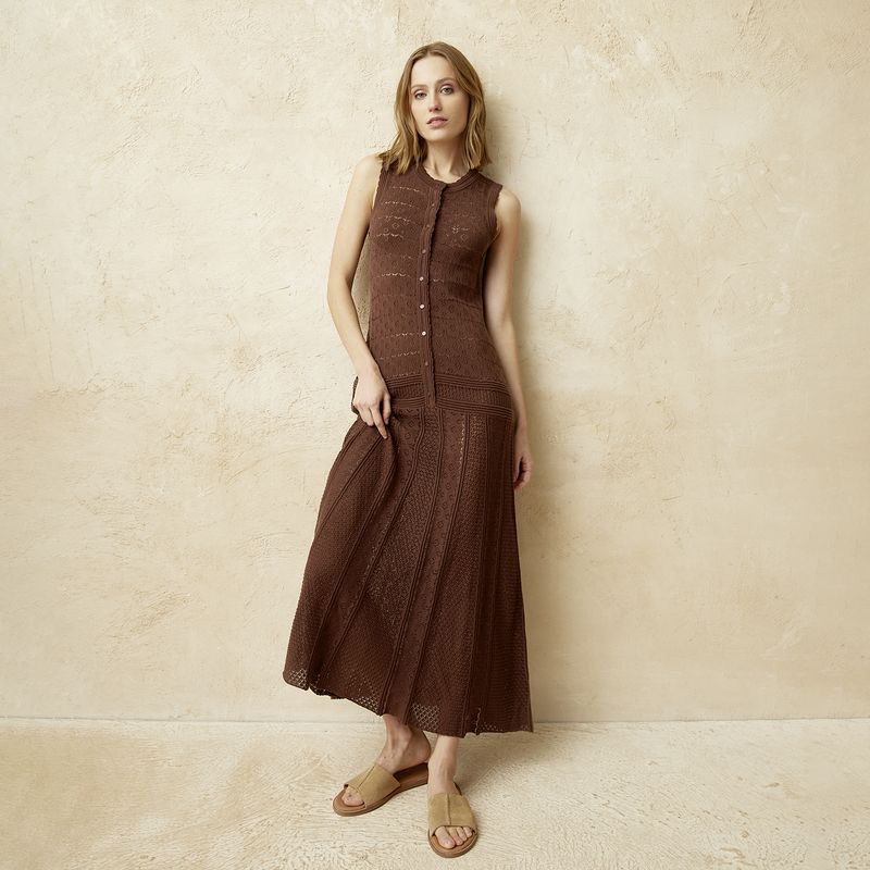 BASEMENT - Vestido Sin Manga Algodón Mujer Basement