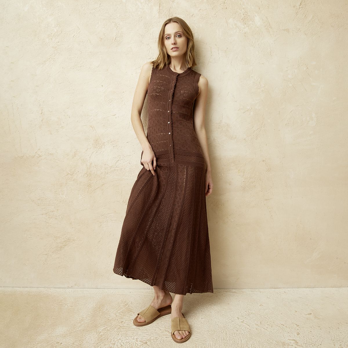 BASEMENT - Vestido Sin Manga Algodón Mujer Basement