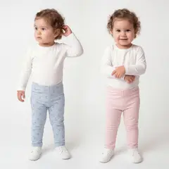 YAMP - Pack De 2 Calzas Bebé Niña Algodón