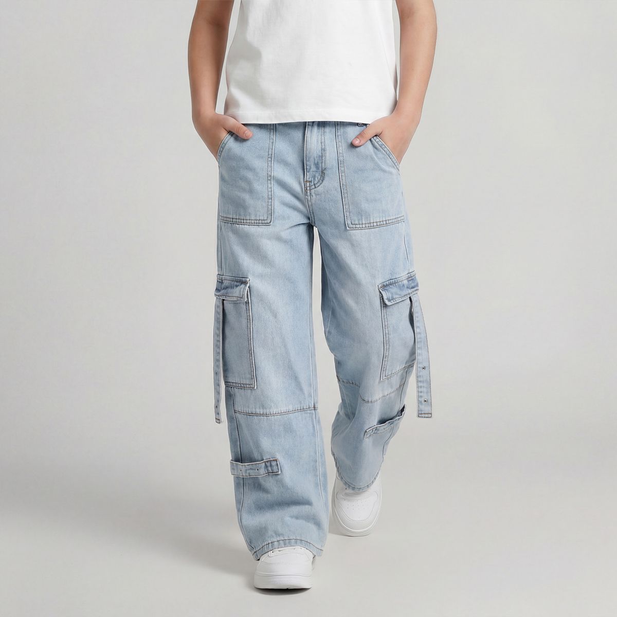 ELEVEN - Pantalón Jean Cargo Niña Eleven