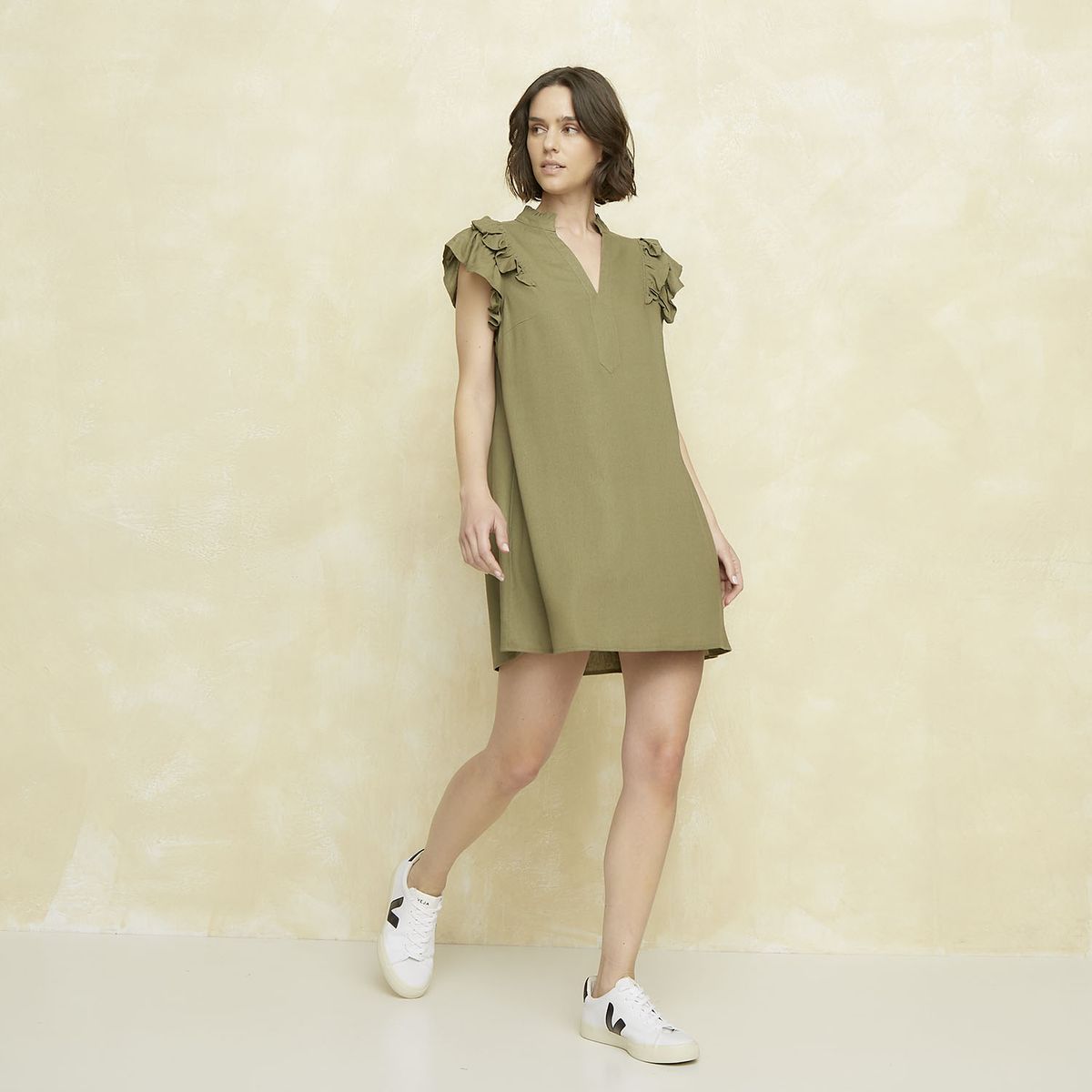 UNIVERSITY CLUB - Vestido Corto Lino Mujer University Club