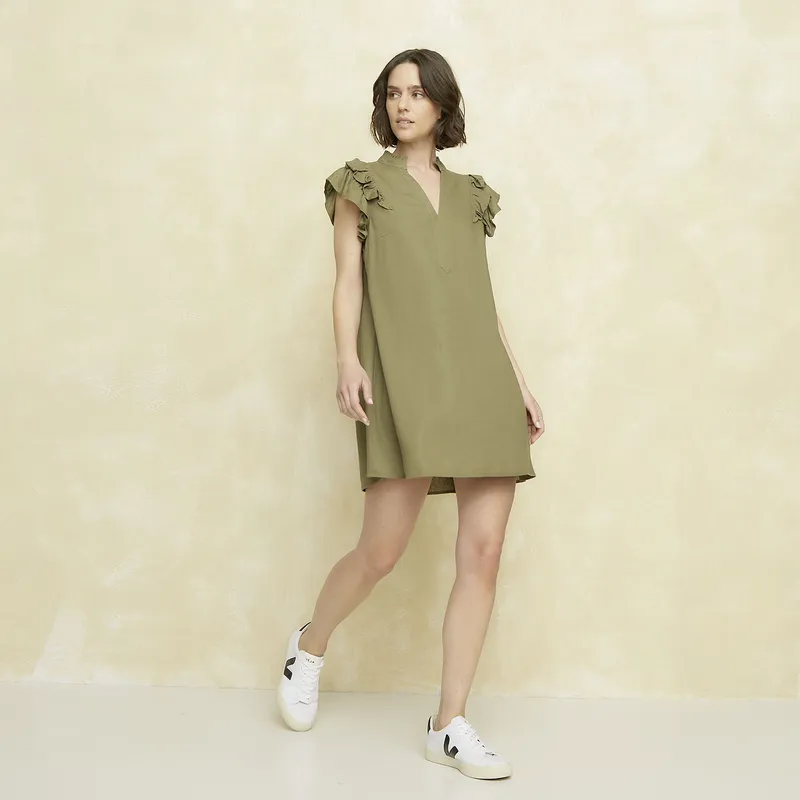 UNIVERSITY CLUB - Vestido Corto Lino Mujer University Club