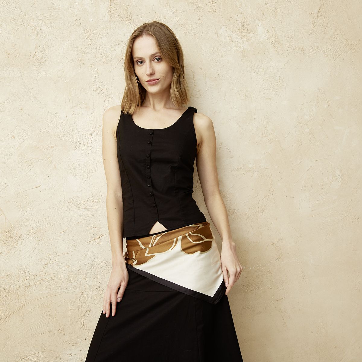 BASEMENT - Blusa Sin Manga Lino Mujer Basement