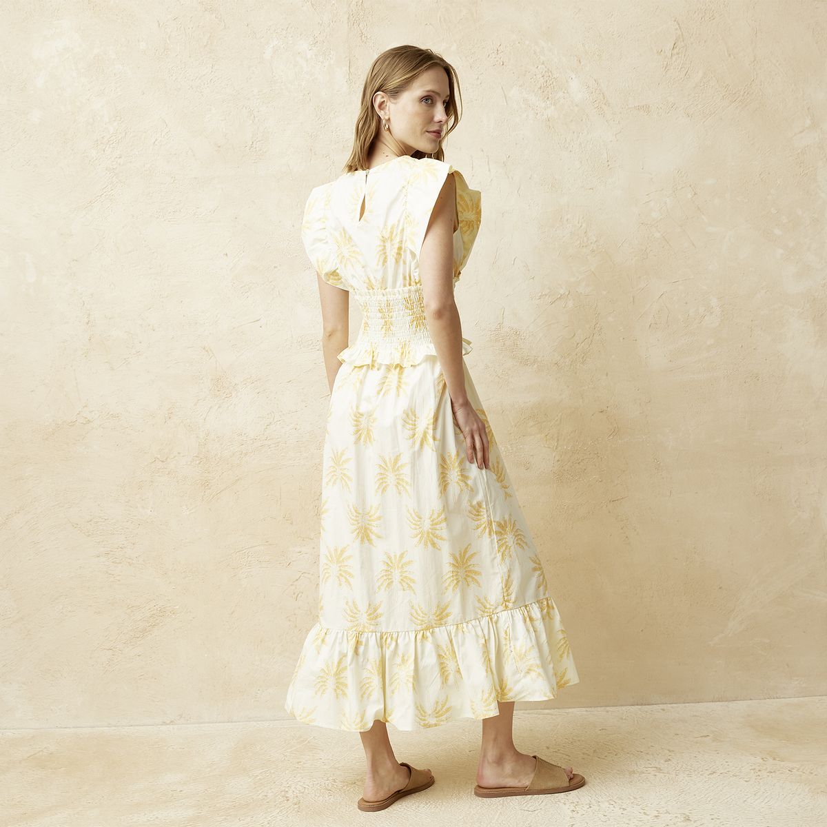 BASEMENT - Vestido Manga Corta Algodón Mujer Basement